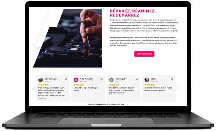 Site vitrine matériel informatique